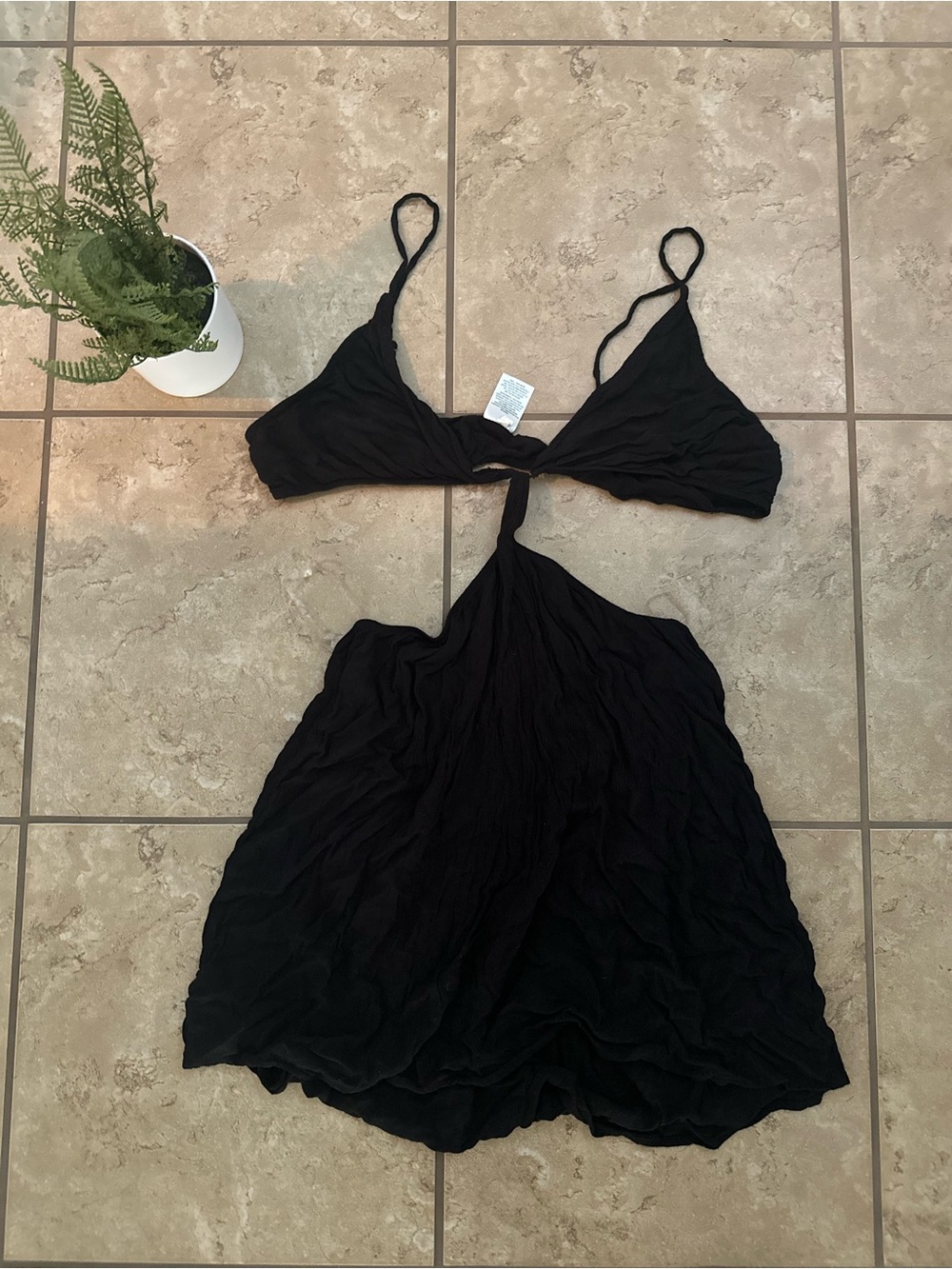 BLACK CUT OUT MINI DRESS